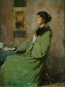 Thomas Dewing Portrait of a Lady Holding a Rose oil painting picture wholesale